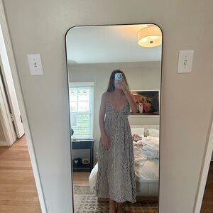 Brown and White Striped Maxi Dress